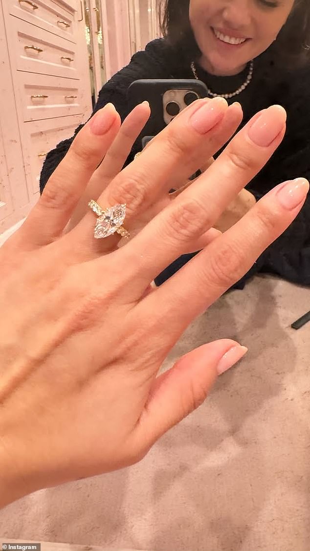 Gomez also took to her IG Story to show off her ring.