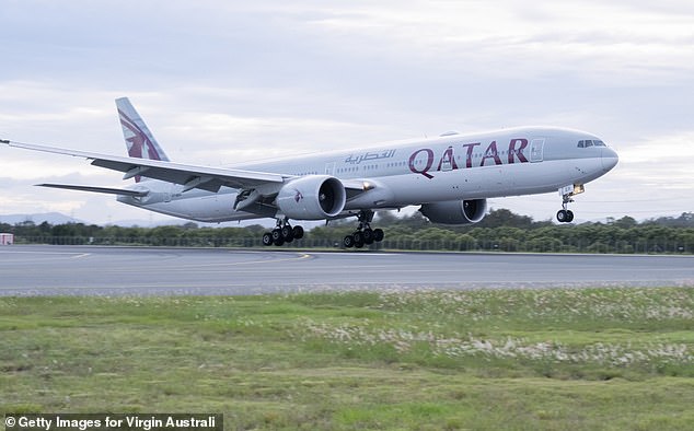 The new international flights taking off from next year will be operated by Virgin Australia using Qatar Airways Boeing 777 aircraft. Pictured is a Qatar Airways plane.