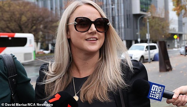 Raina Cruise (pictured) failed to apologize outside the Adelaide District Court and instead delivered a bizarre warning to her victim, Constable Anthea Beck.