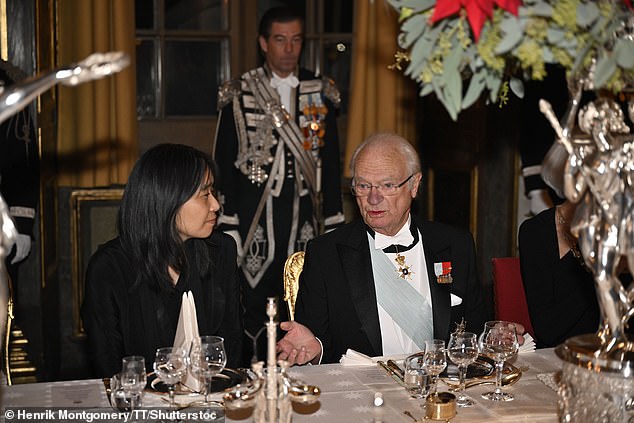 Literature winner Han Kang (photo) spoke with the Swedish king during the event tonight