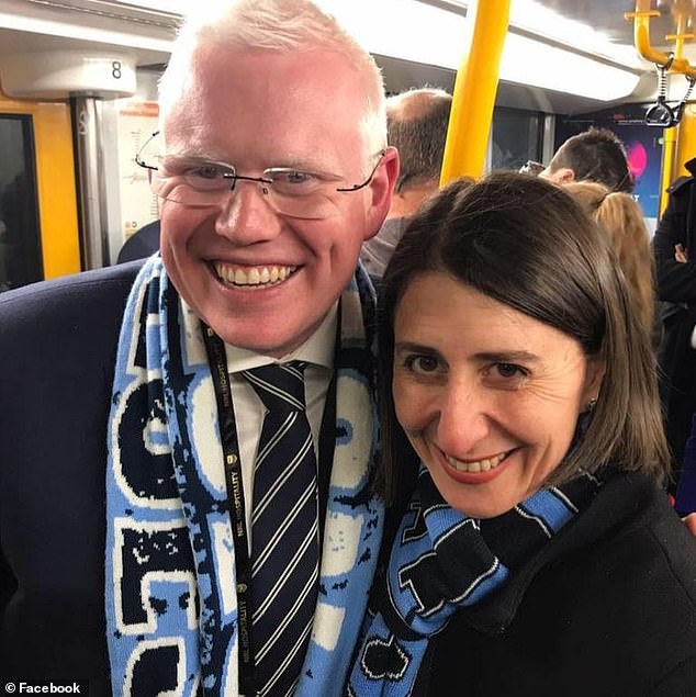 The ethics committee unanimously ruled that the incident had not caused complaints, safety concerns or any other matter that required further investigation by the lower house. Pictured is Gareth Ward with former New South Wales Premier Gladys Berejiklian.