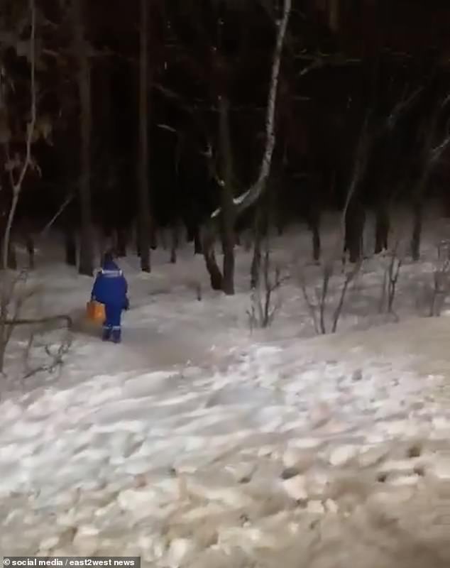 His body was found lying in the snow in a Moscow park.