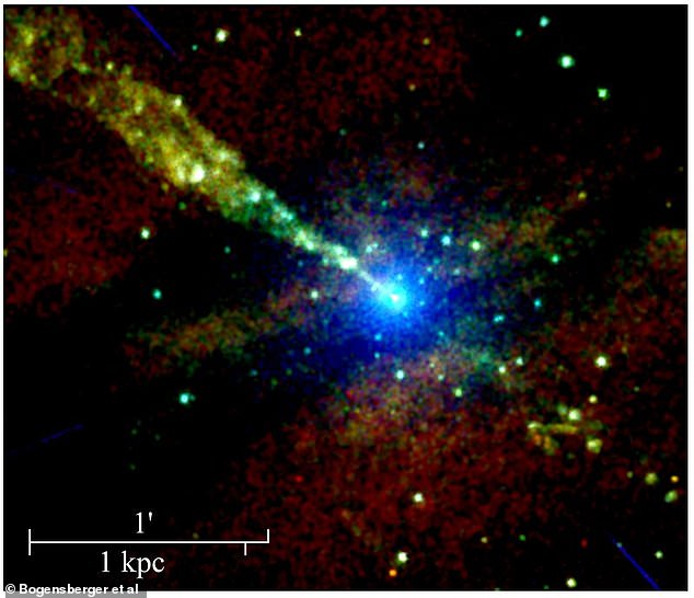 Scientists have previously detected 'jet knots', which appear as bright spots of X-ray radiation in images.