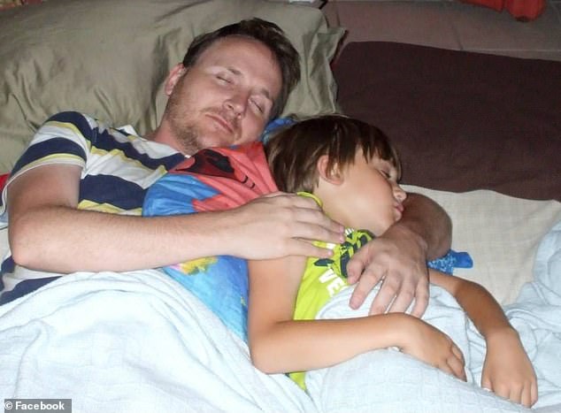 Sergei's father and Anastasiya's ex-husband Andy Scoggins (pictured with Sergei as a child) said he has been left devastated by the deaths, and called for 'coward' Groschen to receive the death penalty if convicted