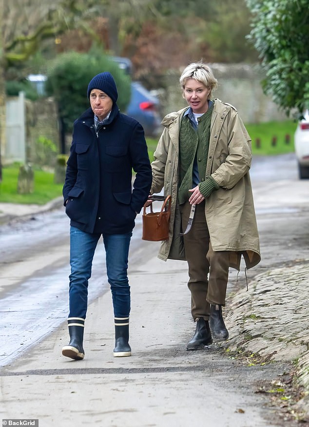 Ellen, 66, and Portia, 51, were spotted on their outing just days after their new multi-million pound farm in the Cotswolds was threatened by flooding shortly after they moved in.