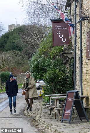 The couple went to lunch and for a walk.