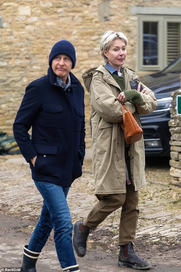 The celebrity couple enjoyed a relaxing afternoon in the Cotswolds despite the terrible British weather.