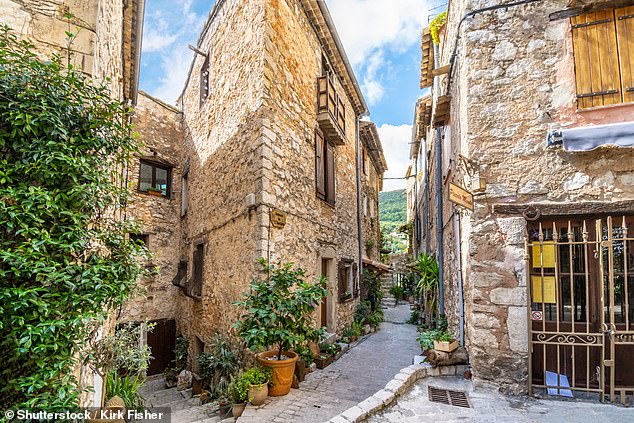 Stone architecture in a hilltop village in Tourrettes-sur-Loup