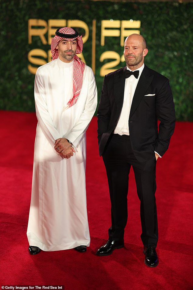 Mohammed Al Turki and Jason Statham posed together on the red carpet