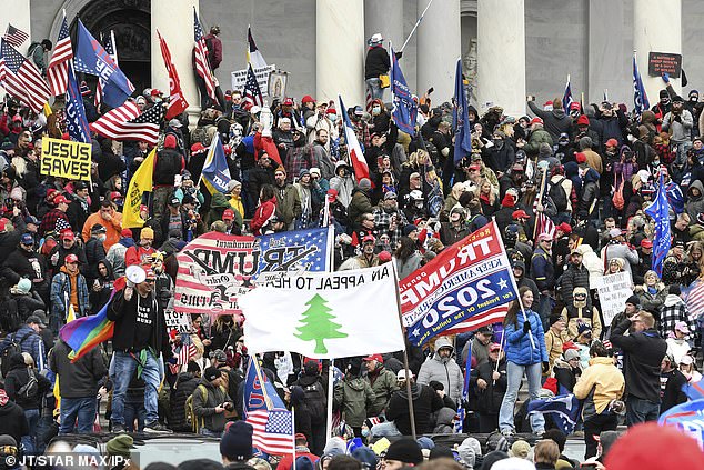 Trump supporters riot on Capitol Hill on January 6, 2021, to protest the presidential election