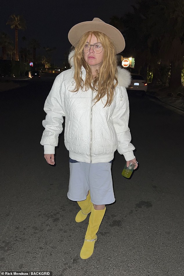 The Orange is the New Black alum, 46, who sparked concern last year with a viral, sexually explicit rant, certainly made a statement in her eccentric Christmas ensemble on her way to a Christmas party in the desert.