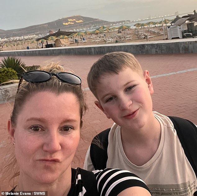 Melanie and her son Max on their day trip to Morocco, the couple spends the day sightseeing