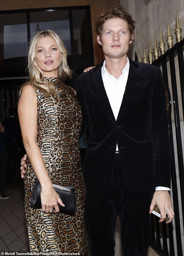 Model Kate Moss is said to have split from her boyfriend Nikolai von Bismarck, the couple pictured here at the Hotel De Crillon in Paris in 2019.