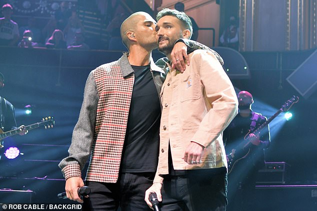 Max's health battle comes after his late bandmate and best friend, Tom Parker, died at age 33 on March 30, 2022 following an 18-month battle with brain cancer (pictured together in 2021).