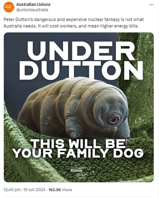 The scare campaign began early in June when Anthony Albanese's allies attempted to demonize nuclear power with memes like this one.