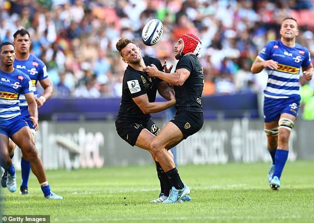 Biggar (left) in action in the Champions Cup match against DHL Stormers in Gqeberha, South Africa