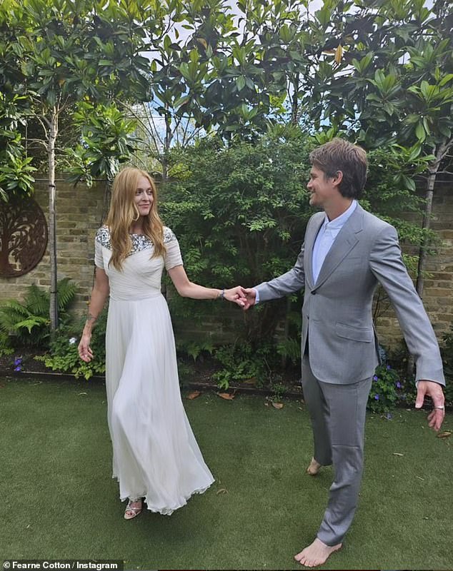 In July, Fearne celebrated her 10th wedding anniversary on Instagram by wearing her wedding dress again.