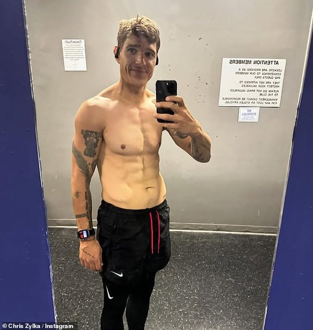 Zylka is pictured at the gym in an October 2024 post