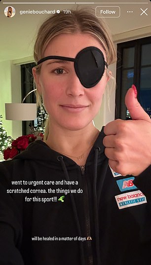 She shared her eyepatch look and assured fans that she will be back to health in a matter of days.