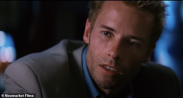 Pearce had previously played the lead role of an amnesiac in Nolan's 2001 neo-noir film Memento (pictured) alongside The Matrix bombshell Carrie-Anne Moss.