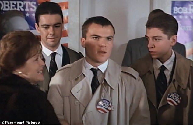 When Tim made his feature directorial debut with the 1992 political satire Bob Roberts, he cast Jack Black (center) in a supporting role, giving the younger actor his first film.