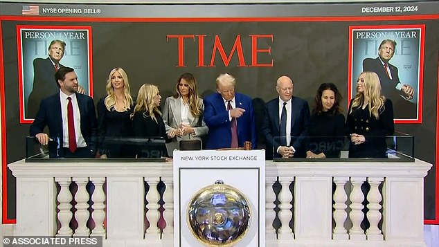 Melania is seen with her hands in a so-called tower gesture - which is when someone presses their fingertips together and positions their hands like a church steeple. 