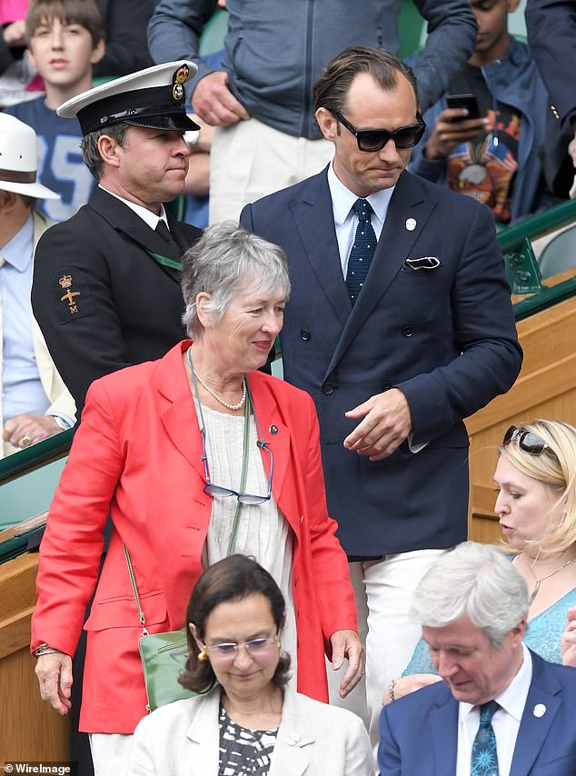 Jude said: 'And actually, I lost my mum. So we had to delay it. But in a very strange way, as a sort of final gift, it meant that some more of my family could be here' (Maggie and Jude pictured in 2017)