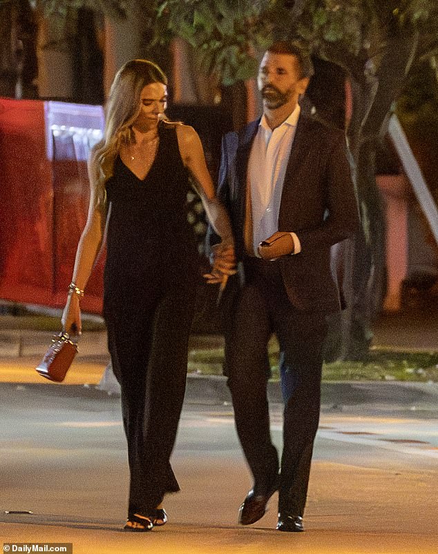 Earlier on Tuesday, exclusive photos from DailyMail.com confirmed Don Jr's romance. with Bettina Anderson after seeing her 38th birthday celebration in Palm Beach the night before.