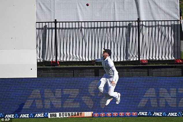 Harry Brook made a great boundary catch to help him dismiss Matt Henry at the end of the day.