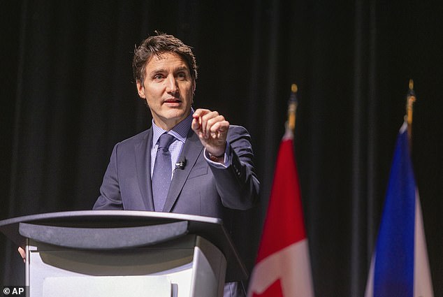 Canadian Prime Minister Justin Trudeau attends a fireside chat with the Halifax Chamber of Commerce in Halifax on Monday, December 9, 2024