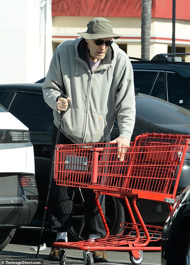 The actor, who was diagnosed with acromegaly at the age of 20, opted for a casual look, wearing a gray zip-up hoodie, black sweatpants and sneakers.