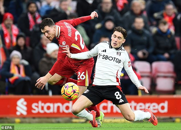 Andy Robertson was then sent off for fouling Harry Wilson to cap a crazy start to the game.