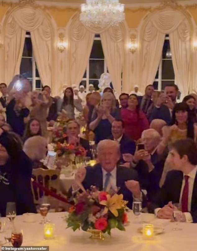 When the sun sets at Mar-a-Lago, Trump is known to pause his White House transition work to greet members and play music, as seen on Thanksgiving this year