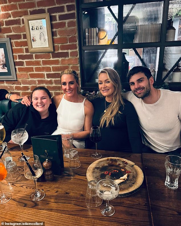 In another snapshot, Adam and Laura appeared in high spirits while enjoying a meal with family and friends.