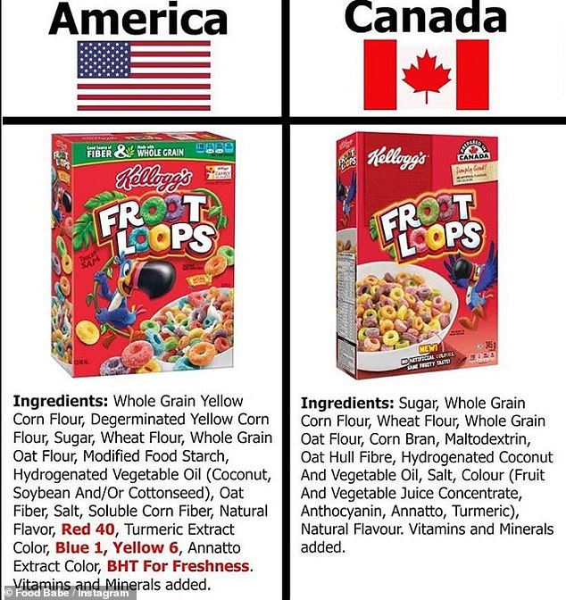 The Canadian version omits risky additives like Red 40, Blue 1, Yellow 6 and BHT for freshness, all of which are linked to childhood behavioral problems, cancer, asthma and DNA damage.