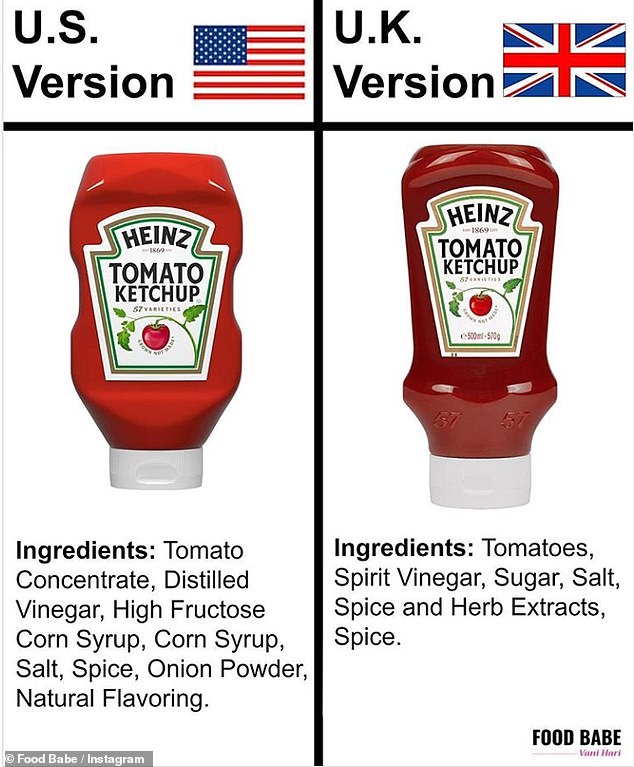 In America, Heinz's classic tomato ketchup seems to contain more complicated ingredients than its British counterpart, right?