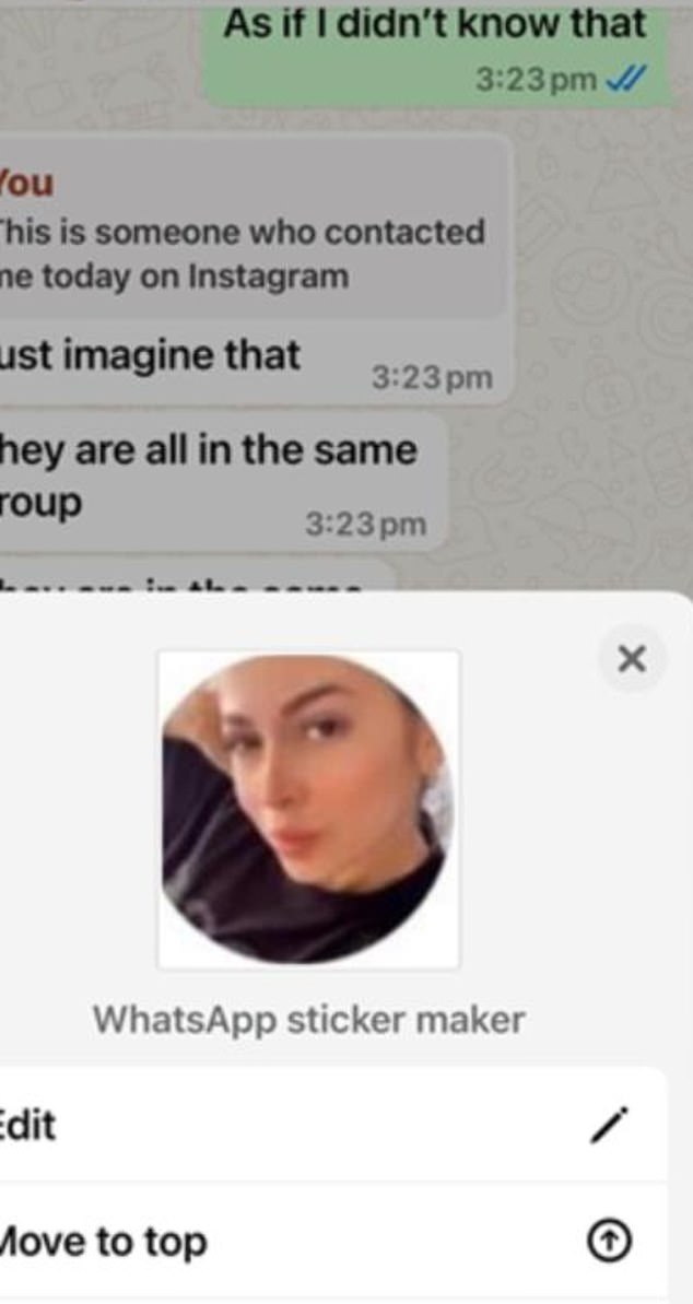 The scammer, called 'Charlotte', said his phone's camera was broken and they only messaged on Instagram and called on WhatsApp (photo messages between Mr Skeates and his scammer posing as 'Charlotte').