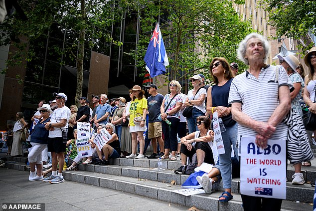 The 'Enough is Enough' event follows two recent anti-Semitic attacks in Australia and was held at the site of the Lindt Café siege on the 10th anniversary of the terrorist attack.