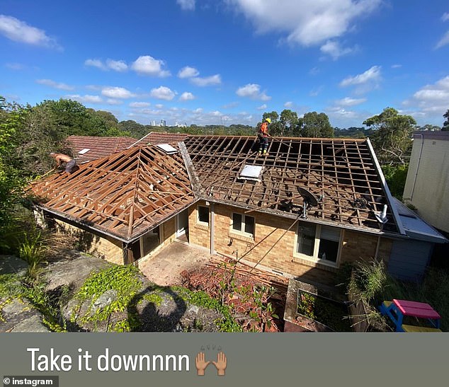 The couple are renovating their property in Castlecrag, Sydney, to the tune of $4.5 million, after a major court victory in March. On Sunday, Karl posted a progress update on his Instagram Stories, showing how work was being done on the roof.