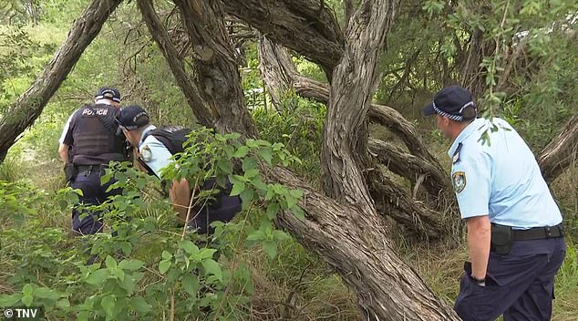 Ms Li's mother emptied the couple's home after the discovery of her daughter's body (pictured, police search Botany Bay park where the body was found)