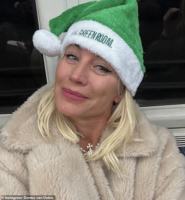 After the Christmas party, Denise, 50, put on a Santa hat and took the London night tube home.