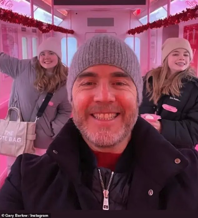 Gary previously revealed that his children are very different to him and, despite their own success, have shown no interest in show business (pictured with daughters Daisy, R and Emily, L).