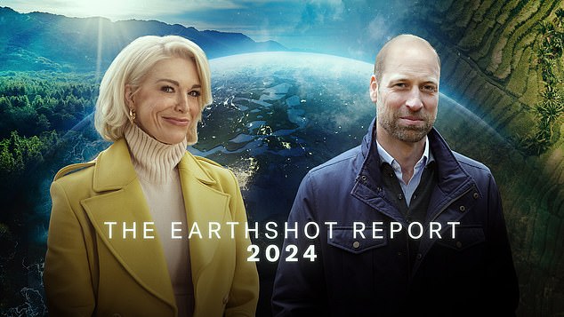 Emmy Award-winning actress Hannah Waddingham (pictured) and 'good friend of the Earthshot Award' hosts The Earthshot Report