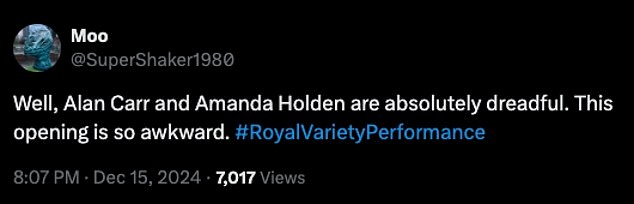 1734306758 674 Royal Variety Performance viewers furiously brand new hosts Amanda Holden