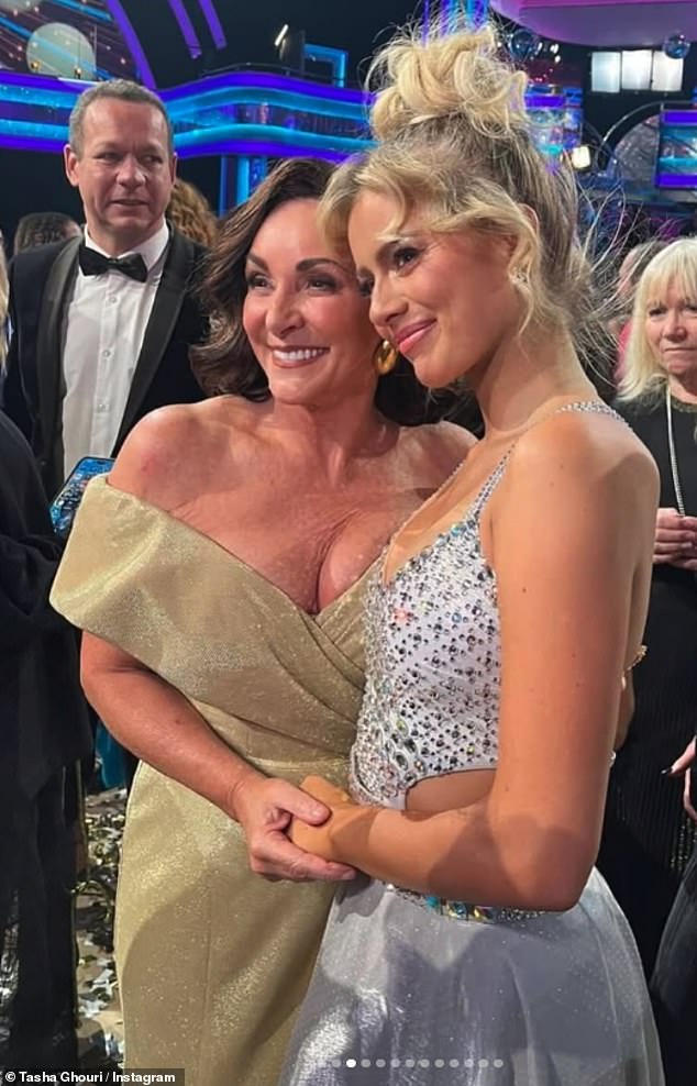 The model, who is deaf and uses cochlear implants, shared a host of behind-the-scenes snaps (pictured with judge Shirley Ballas)