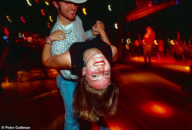 A couple of swing dancers in Gruene, Texas