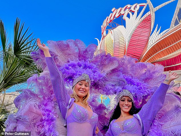 A couple of showgirls in Las Vegas, Nevada.