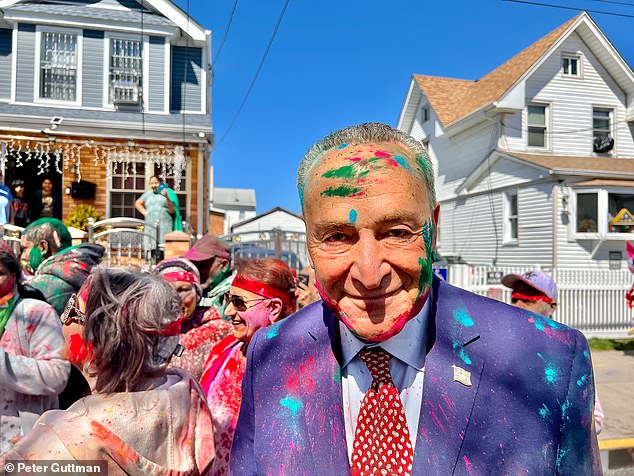 Senate Majority Leader Chuck Schumer in Richmond Hill, New York, New York