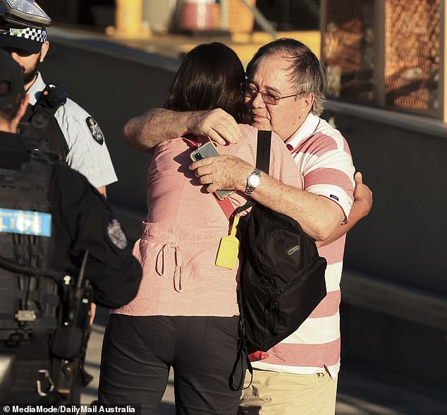 Sydney's mother received a warm welcome home from her father Tony.