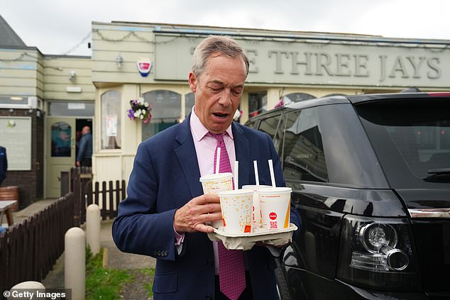 Farage made light of the episode and bought a round of banana milkshakes for the photographers.